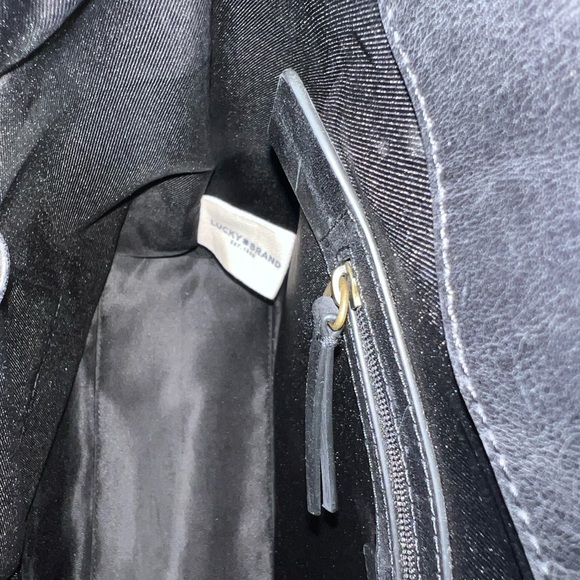 Lucky Brand Black Studded Tote with Braided Detail - Picture 11 of 12